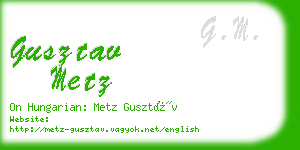 gusztav metz business card